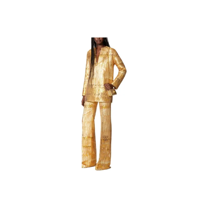 Valentino Long-Sleeved Dresses Women's Gold-1