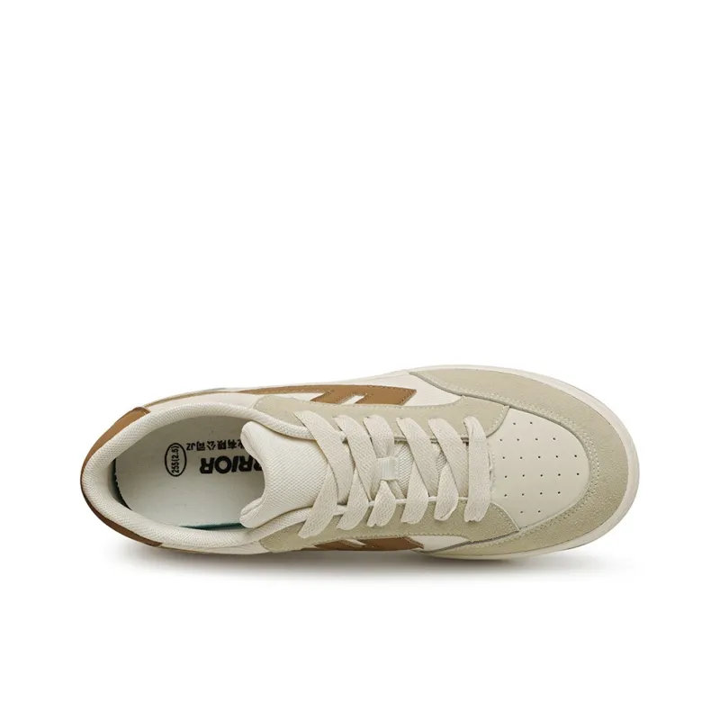 Warrior Wear resistant Lightweight Breathable And Non slip. Low Top Skateboard Shoes Unisex Beige Brown-3
