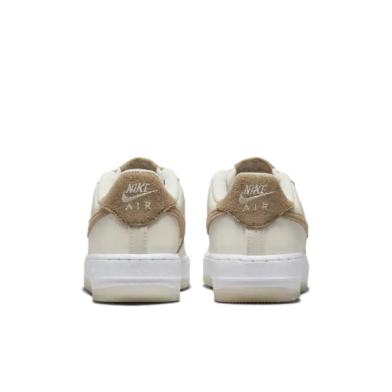 Nike Air Force 1 Anti Slip Wear Resistant Low Top Skateboard Shoes Beige Kids'-4