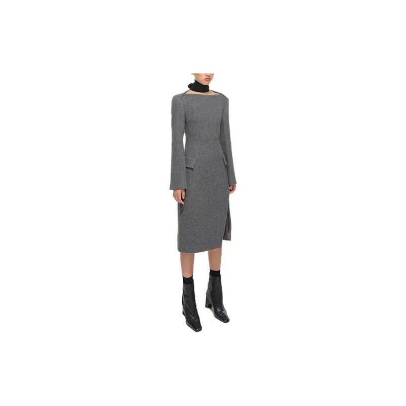 WE11DONE Long Sleeved Dresses Women's Gray-4