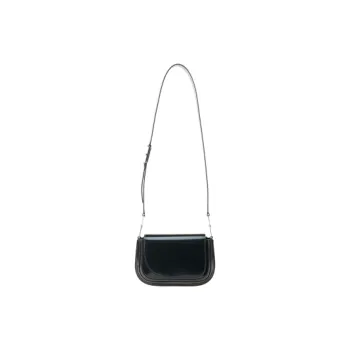 SHANSHUIJI Cow Leather Shoulder Bag Handbag Medium Size Women's Starry Night Black / Bie Mountain White / Caramel Brown