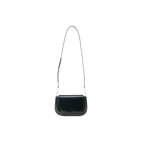 SHANSHUIJI Cow Leather Shoulder Bag Handbag Medium Size Women's Starry Night Black / Bie Mountain White / Caramel Brown