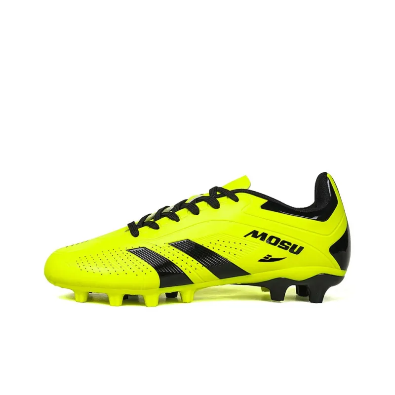 Kuding Soccer Shoes Unisex Low Top Orange/Neon Yellow/Rose Red/Black Red-2