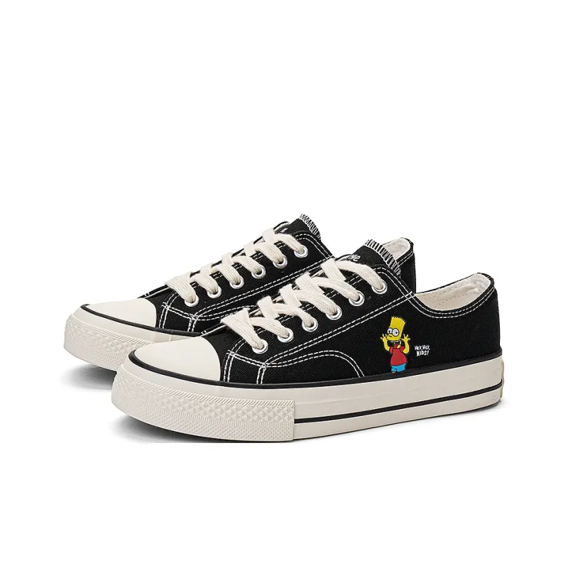 The Simpsons Canvas Shoes Unisex Low Top Black-3