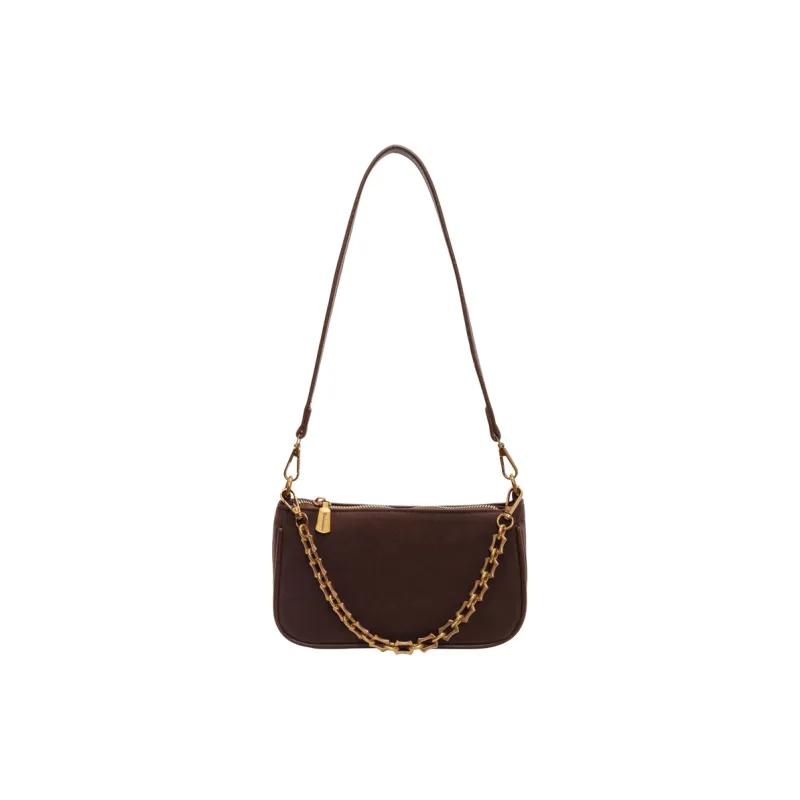 Yalu Suede Shoulder Bag Regular Women's Coffee/Burgundy/Brown-0