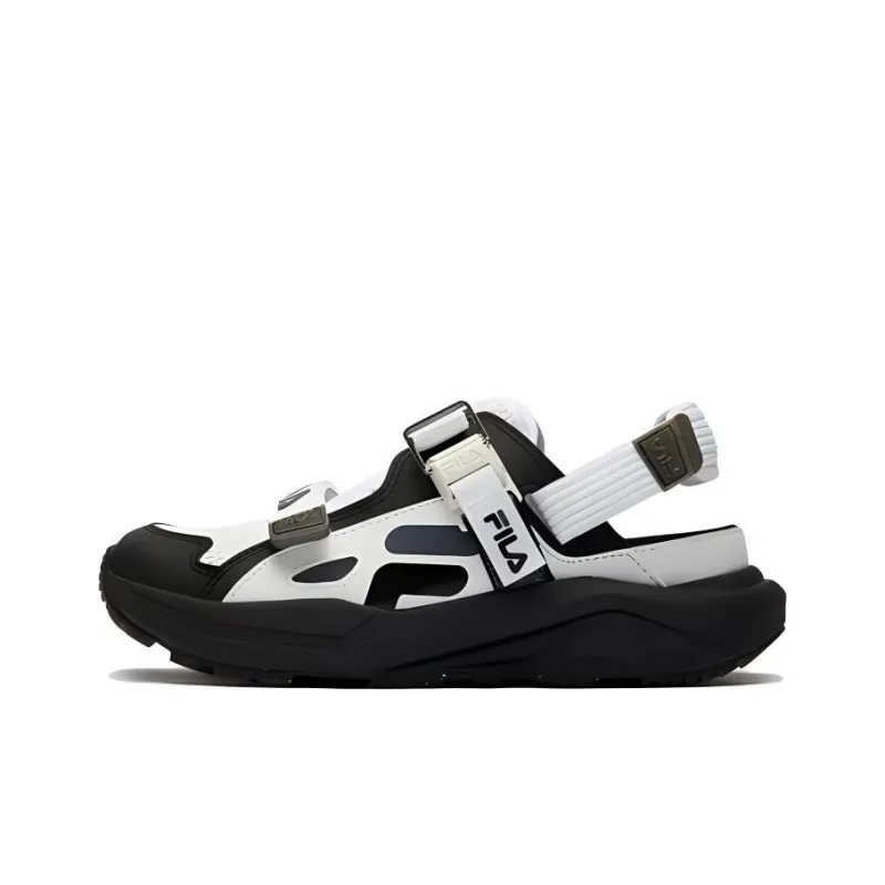 FILA KIDS Lynx Anti Slip Wear Resistant Children's Sandals Black White Unisex-0