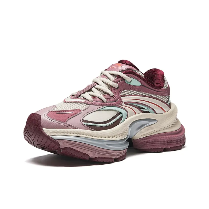 Anta Anti Slip Wear Resistant Low Top Chunky Sneakers Women's Pink-1