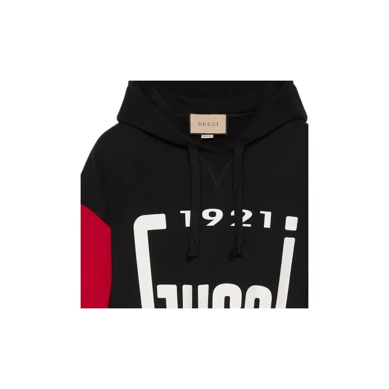 GUCCI Logo print Drawstring Hoodie-4