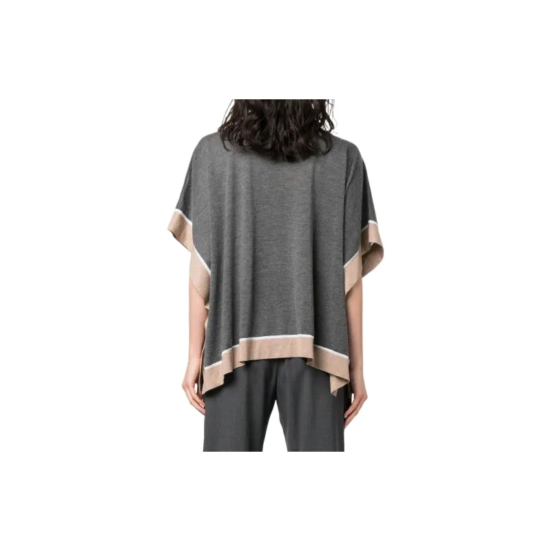 Brunello Cucinelli Turtleneck Knitted Cape Jacket-2