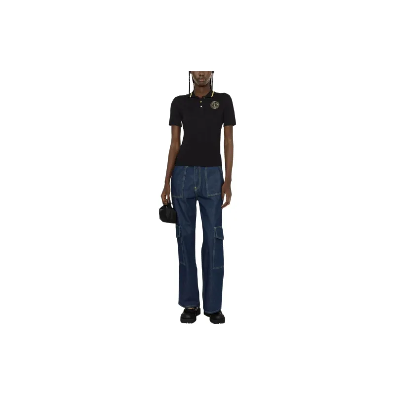 VERSACE JEANS COUTURE Polo Shirts Women's Black-1