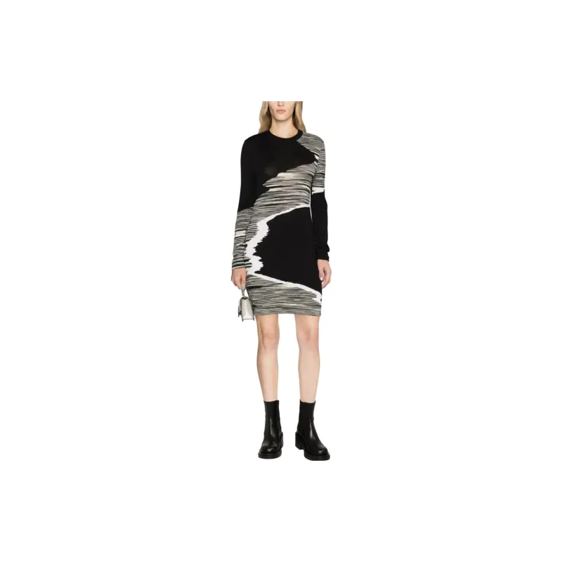 MISSONI Crwneck Long Sleeved Mini Dress-3