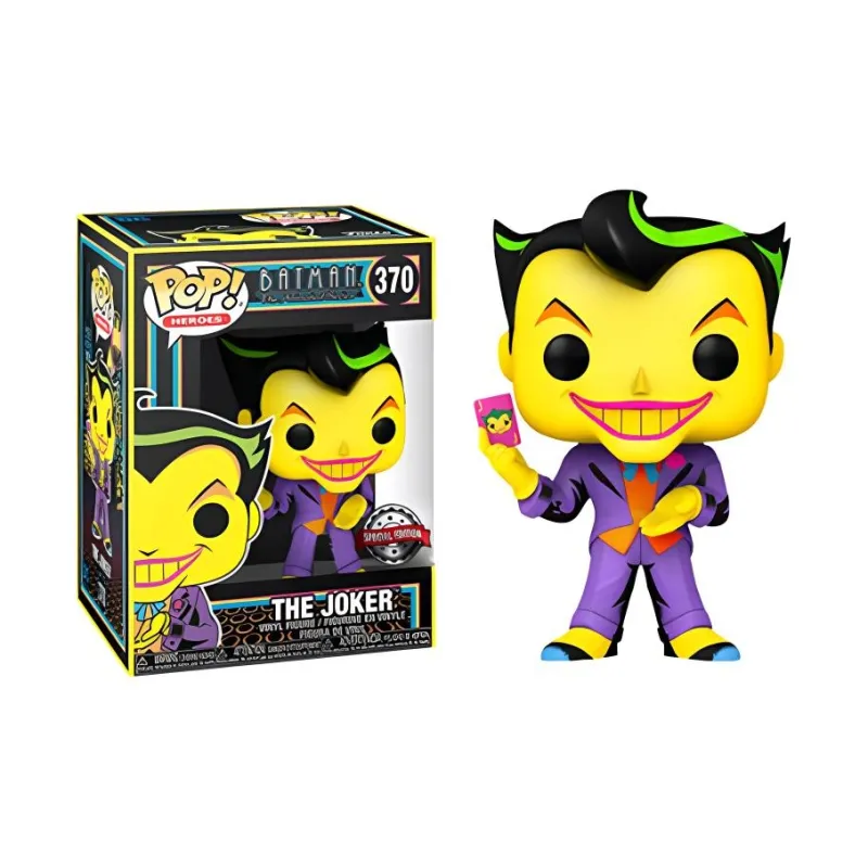 Funko Pop! Heroes Batman The Animated Series The Joker Black Light Glow Hot Topic Exclusive Figure #370-1