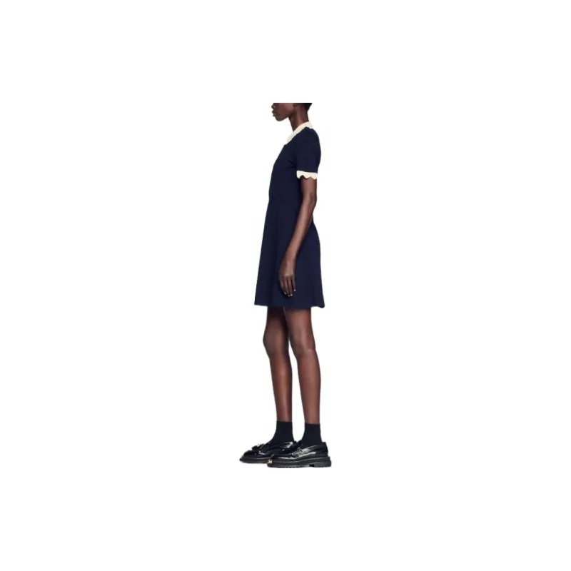 Sandro Short-Sleeved Dresses Women's Dark Blue-3
