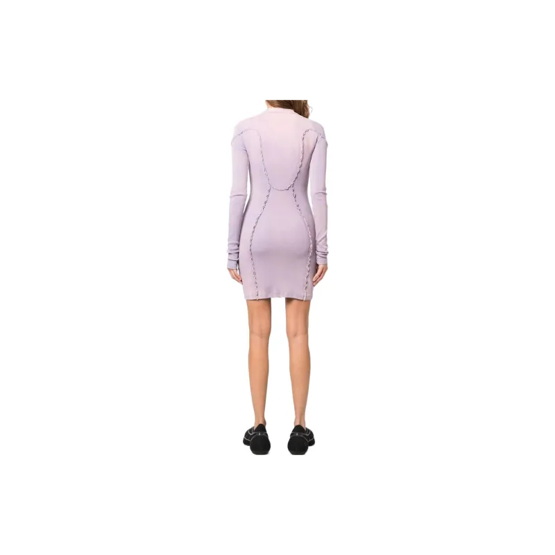 OFF-WHITE Long-Sleeved Dresses Women's Purple-2