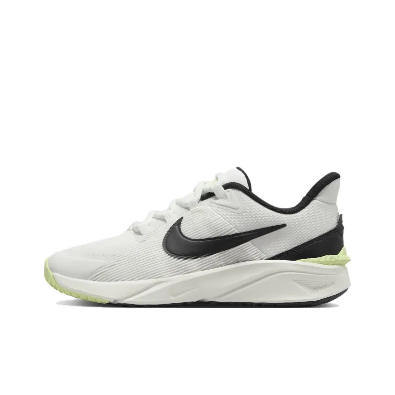 Nike Star Runner 4 Abrasion Resistant Low Top Kids' Running Shoes White Black Unisex-0