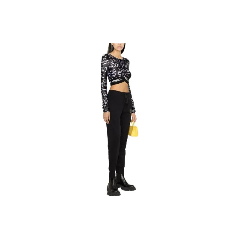 VERSACE JEANS COUTURE SS23 Knitted Sports Pants Women's Black-3