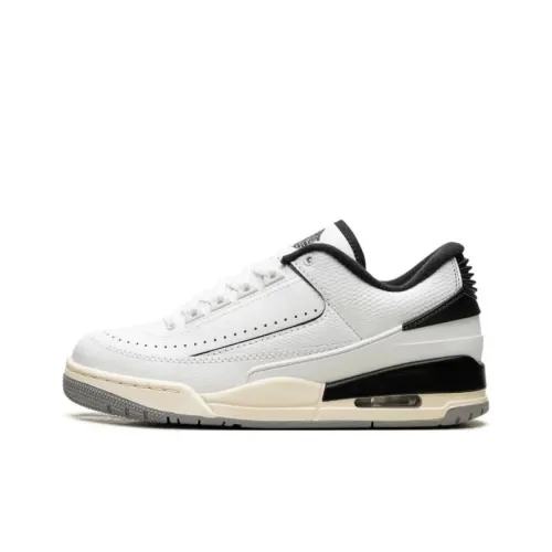 Jordan AIR JORDAN 2/3 Slip Resistant Cushioning Abrasion Resistant Low Top Children's Basketball Shoes White Teenagers