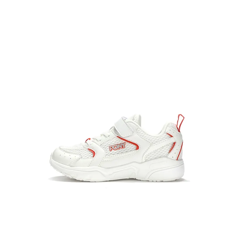 PONY Slip Resistant Cushioning Breathable Low Top Kids' Running Shoes Beige White Red Kids'-0