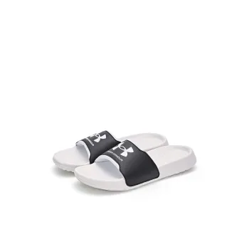 Under Armour Anti Slip Wear Resistant Breathable Lightweight Odor Resistant Kids' Slippers Black White Kids'