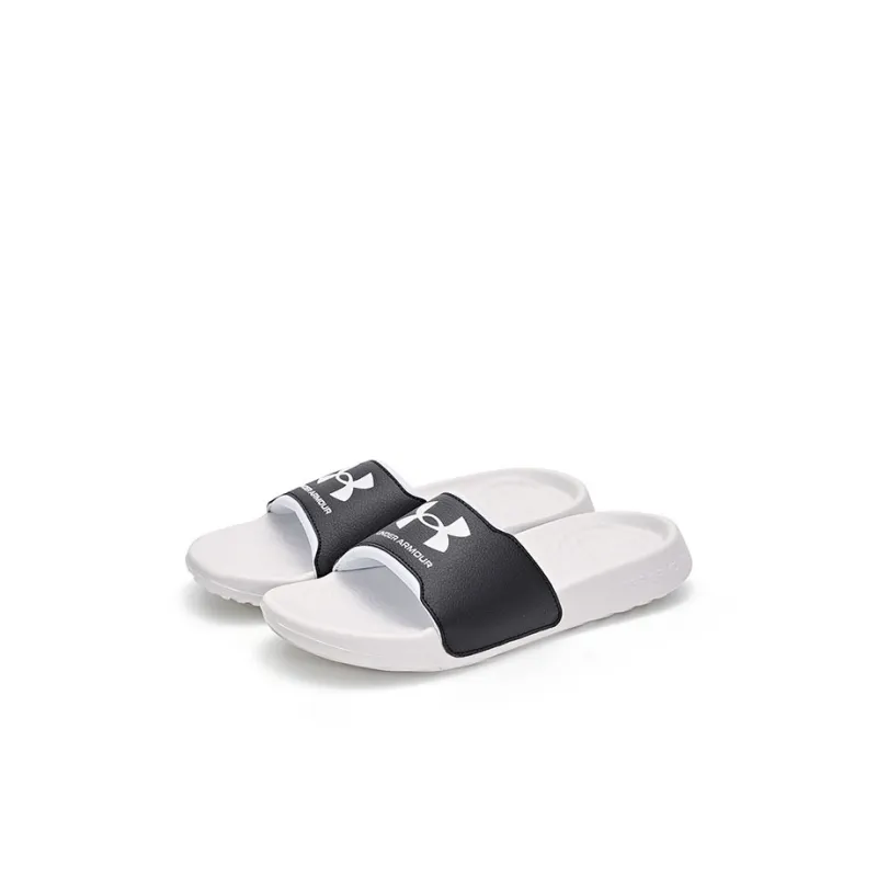Under Armour Anti Slip Wear Resistant Breathable Lightweight Odor Resistant Kids' Slippers Black White Kids'-0