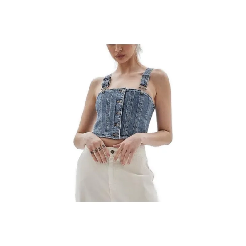 GUESS Tank Tops Women's Blue-1