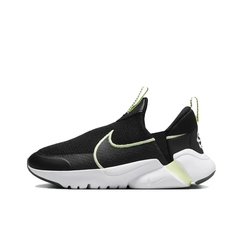 Nike Flex Plus 2 Anti Slip Wear Resistant Low Top Kids' Running Shoes Black Green Unisex-0