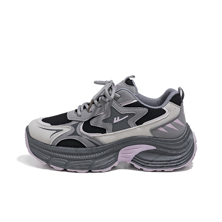 靴 Warrior Sports Shoes27.0-27.5cm Warrior 1927 Chunky Sneakers Women's Low-Top Gray Black EU