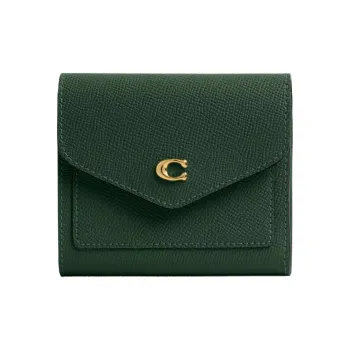 COACH Leather Coin Purses Wallets Mini Women's Hunter Green