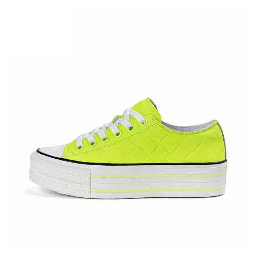 NAUTICA Skateboard Shoes Women's Low-Top Neon Yellow