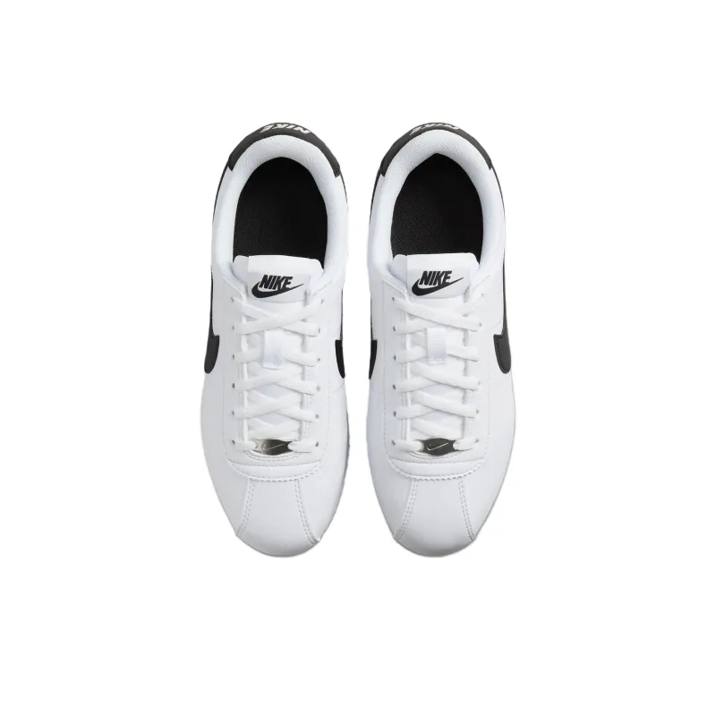 Nike Cortez Anti Slip Wear Resistant Low Top Kids' Skateboarding Shoes White Black Unisex-2