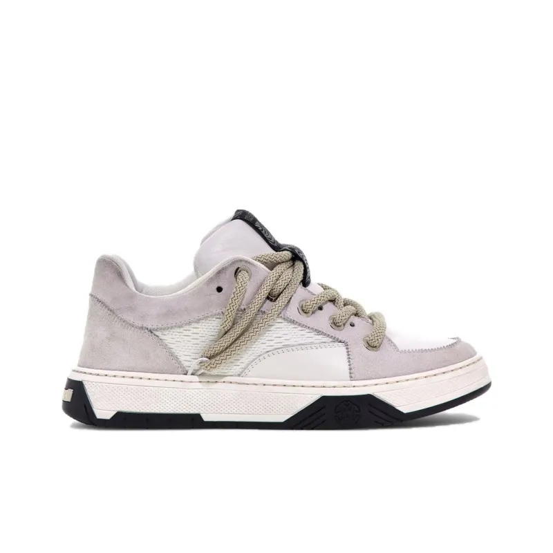 Roberto Cavalli Low-Top Skateboard Shoes Men's White Purple-1
