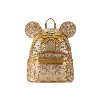Disney Polyurethane Backpack Mini Women's Gold