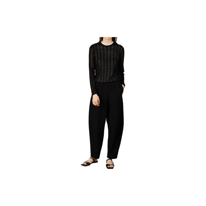 CLEANFLOW FW22 Straight Casual Pants Women's Black-1