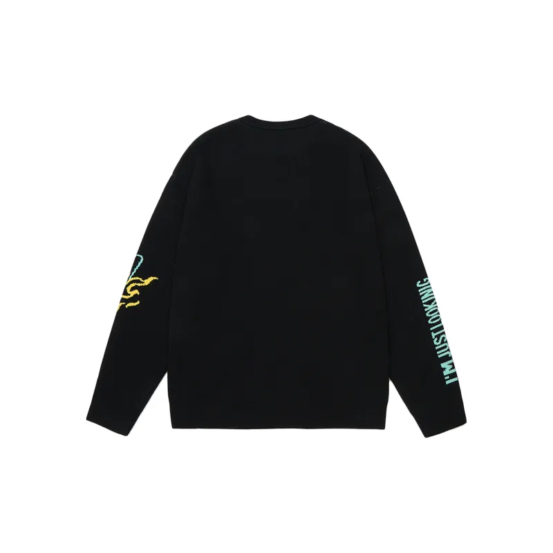 Guuka Trendy Jacquard Crew Neck Sweater Unisex-1