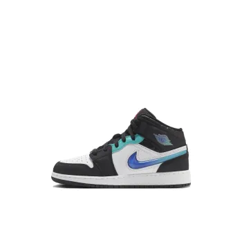 Jordan Air Jordan 1 Anti Slip Wear Resistant Mid Top Children's Basketball Shoes Black White Kids'
