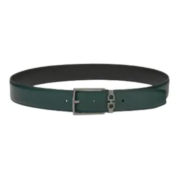 FERRAGAMO Calfskin Leather Belts Men's Green -