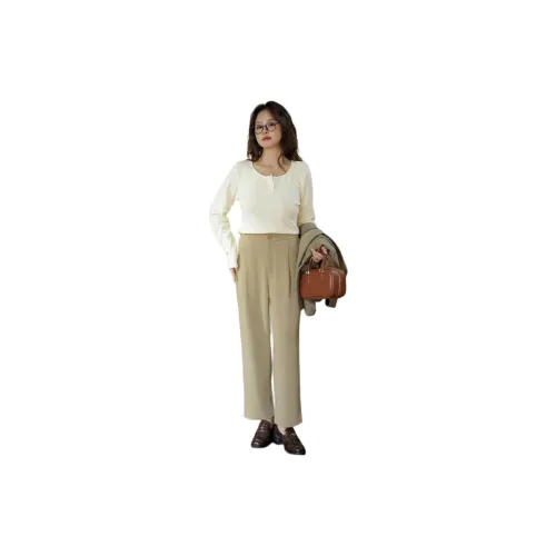 DAMABAIFENBAI Suit Trousers Women's Khaki