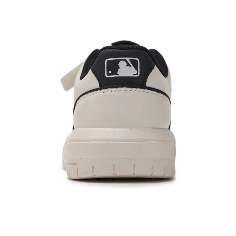 MLB Chunky Liner Slip Resistant Low Top Kids' Skateboarding Shoes Beige Black Teenagers-4