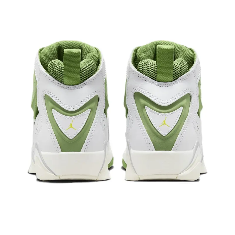Jordan True Flight Non-slip Wear-resistant Shock Absorption High-Top Children's Basketball Shoes White Green Teenagers-3