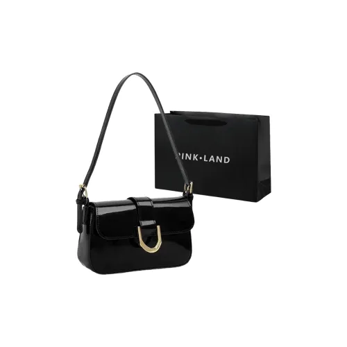 PINK·LAND Pu Shoulder Bag Regular Women's Burgundy cimone Leather+Shopping Bag/Black+Shopping Bag