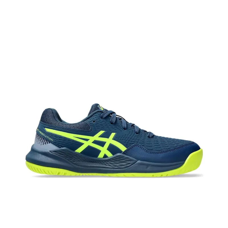 Asics Gel Resolution 9 Abrasion Resistant Low Top Kids' Training Shoes Dark Blue Teenagers-1