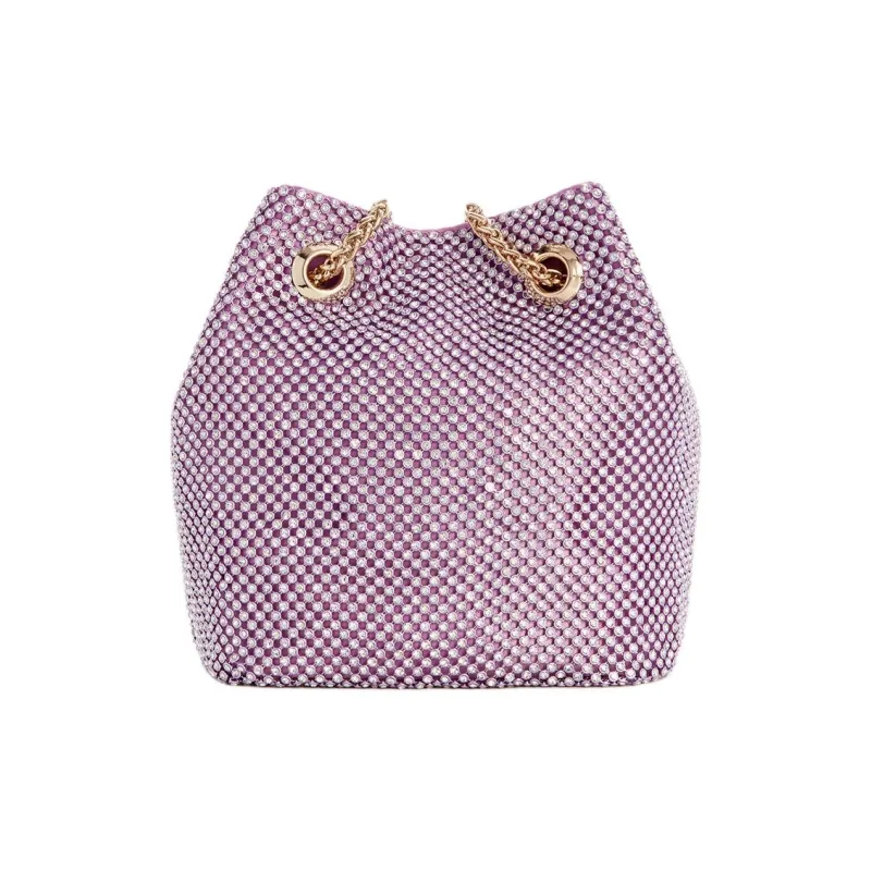 GUESS Aluminum Bucket Bags Crossbody Bag Shoulder Bag Mini Women's Pink Purple-2