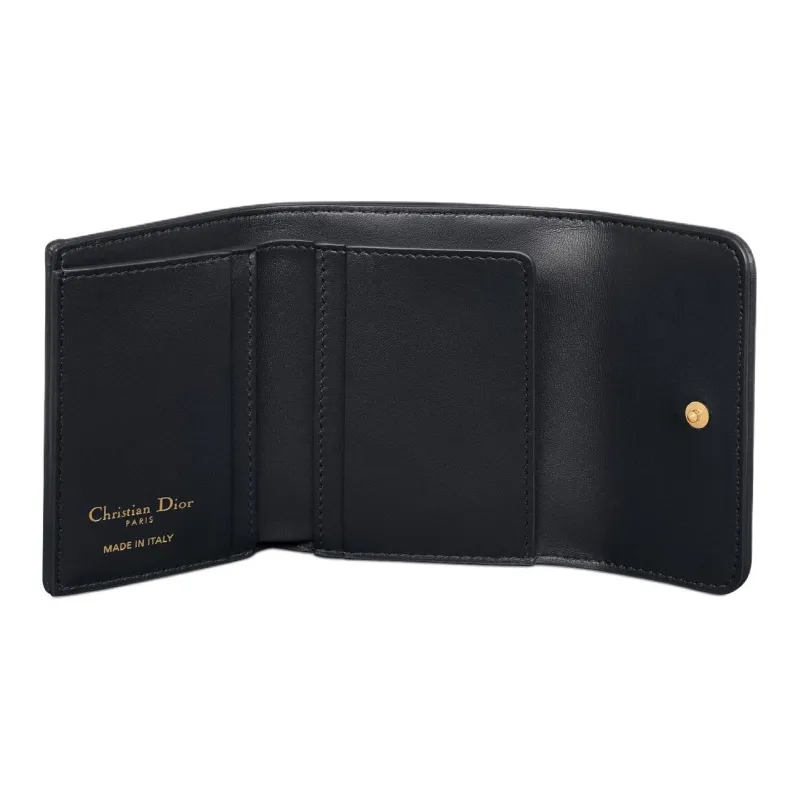 DIOR 30 Montaigne Calfskin With Cotton Wallet Women's Brown-4