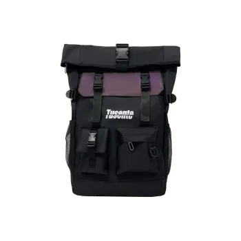GEERDUN Oxford Backpack Unisex Black/Red/Dark Gray/Light Gray