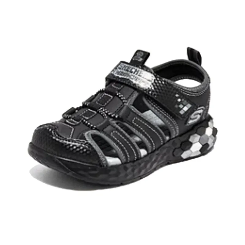Skechers BOYS Anti Slip Wear Resistant Children's Sandals Black Gray Teenagers-2