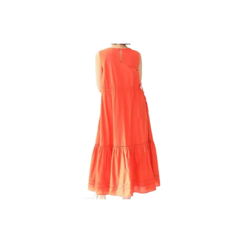 Beams Sleeveless Dresses Women's Orange-5
