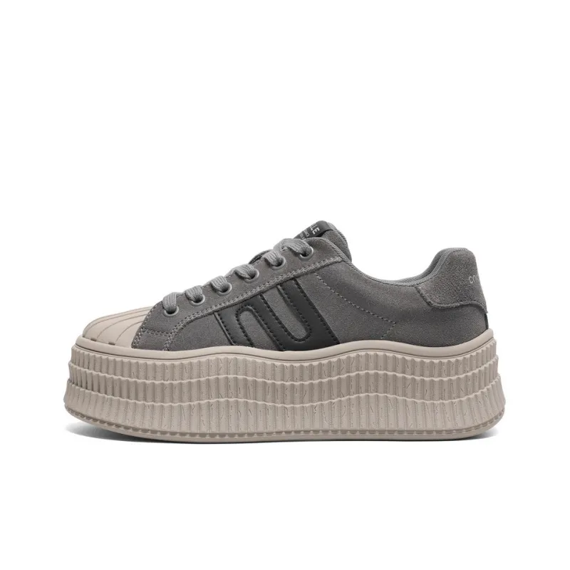 BELLE Anti Slip And Wear Resistant Lightweight Height Increasing Low Top Skateboard Shoes Women's-0