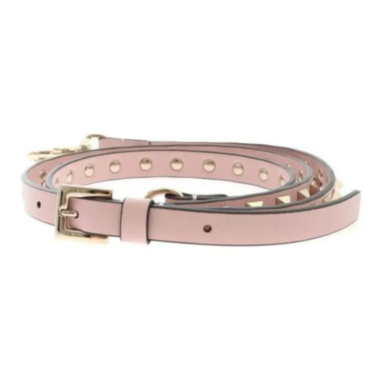 Valentino Rockstud Cow Leather Crossbody Bag, Shoulder Bag Trumpets Women's Pink-4