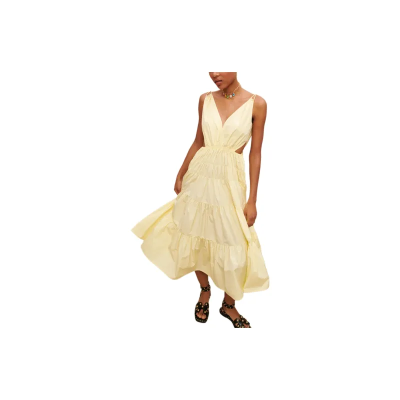 Maje Sleeveless Dresses Women's Yellow-3