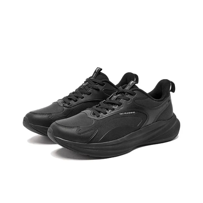 QIAODAN Wear Resistant Slip Resistant Low Top Casual Running Shoes Men's Black-1